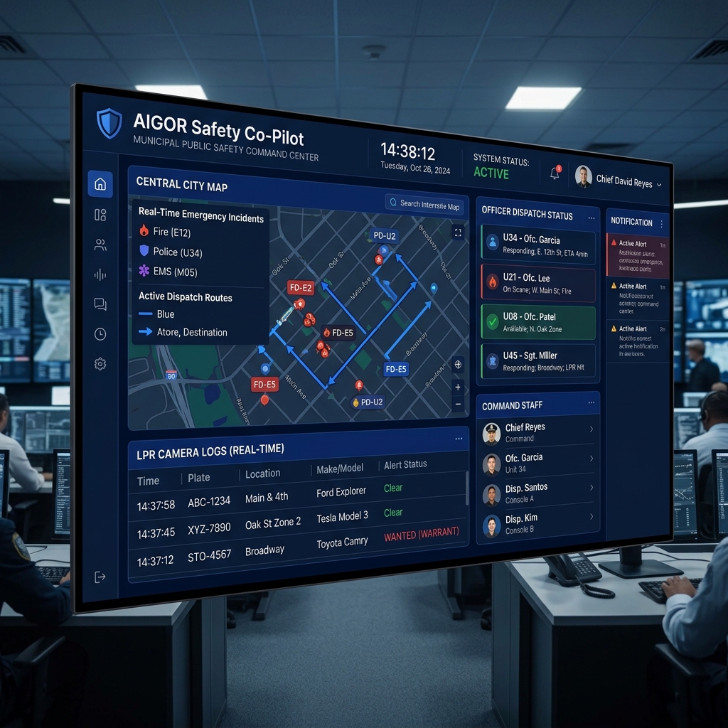 AIGOR Safety Municipal Command Center Dashboard