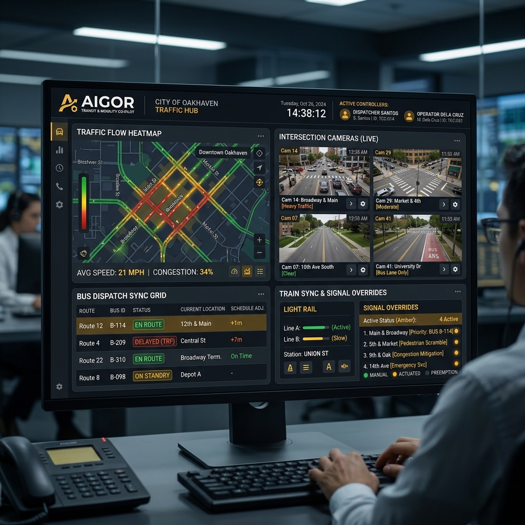 AIGOR Transit Municipal Traffic Hub Dashboard
