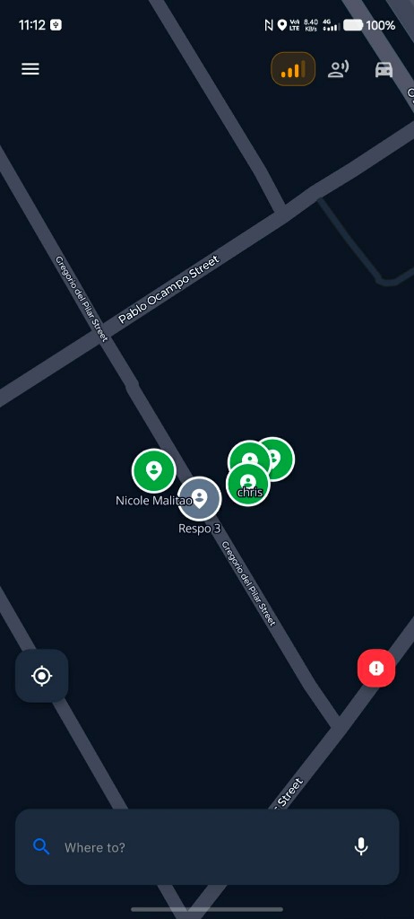 RappID Live Responder Map Screen